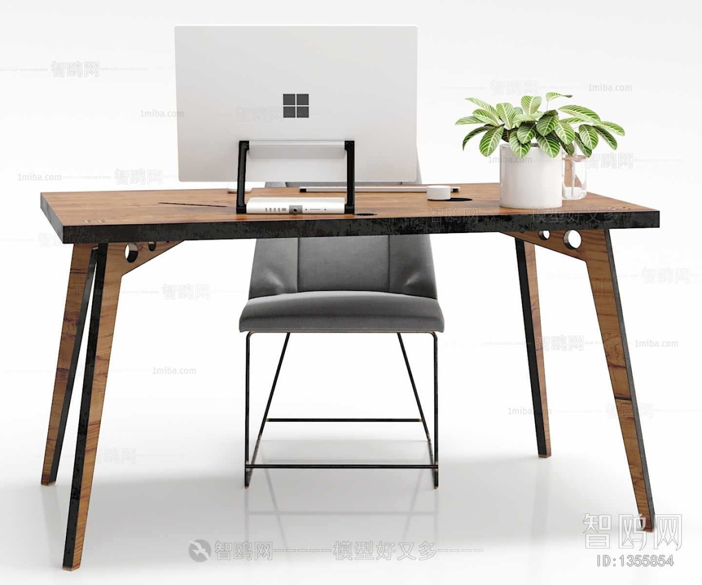 Industrial Style Computer Desk And Chair