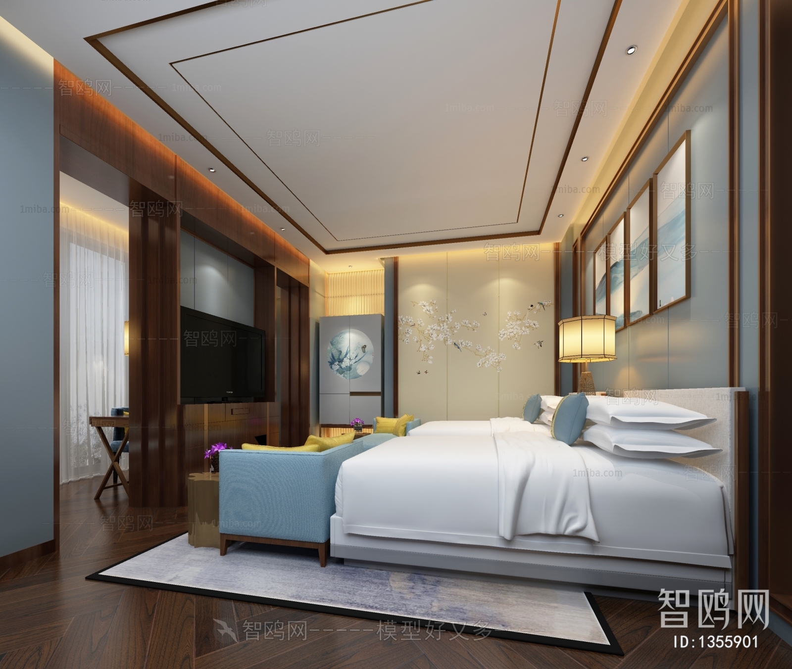 New Chinese Style Bedroom