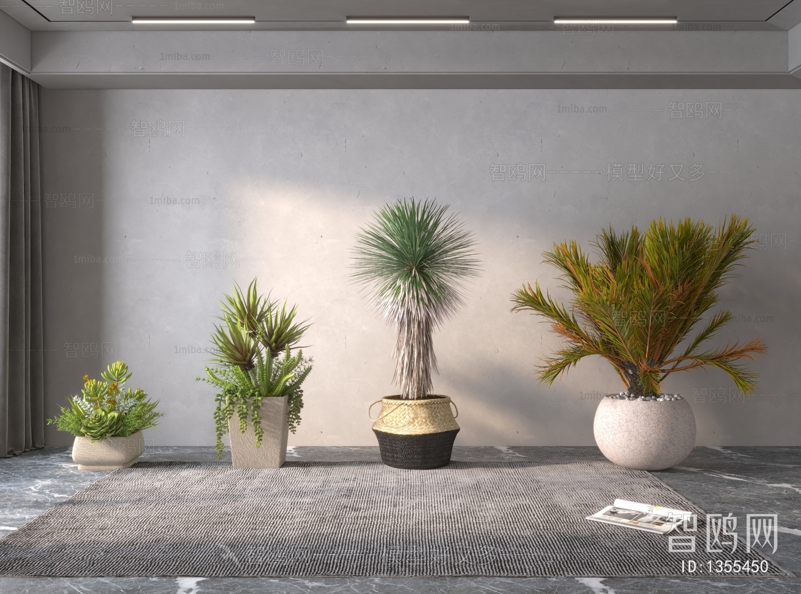 Modern Potted Green Plant