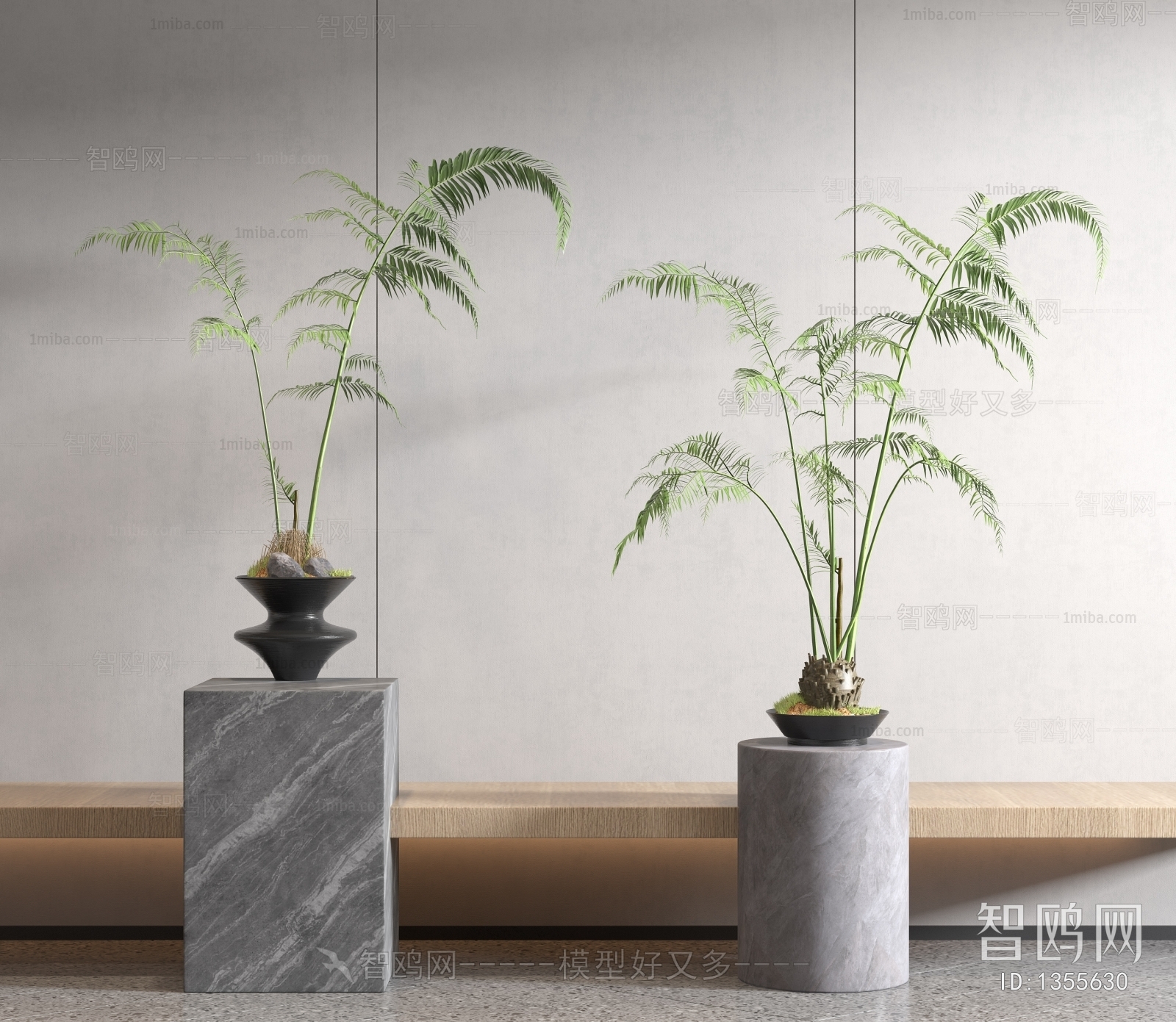 Modern Potted Green Plant