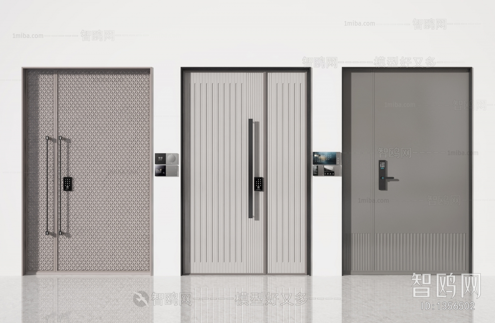 Modern Unequal Double Door