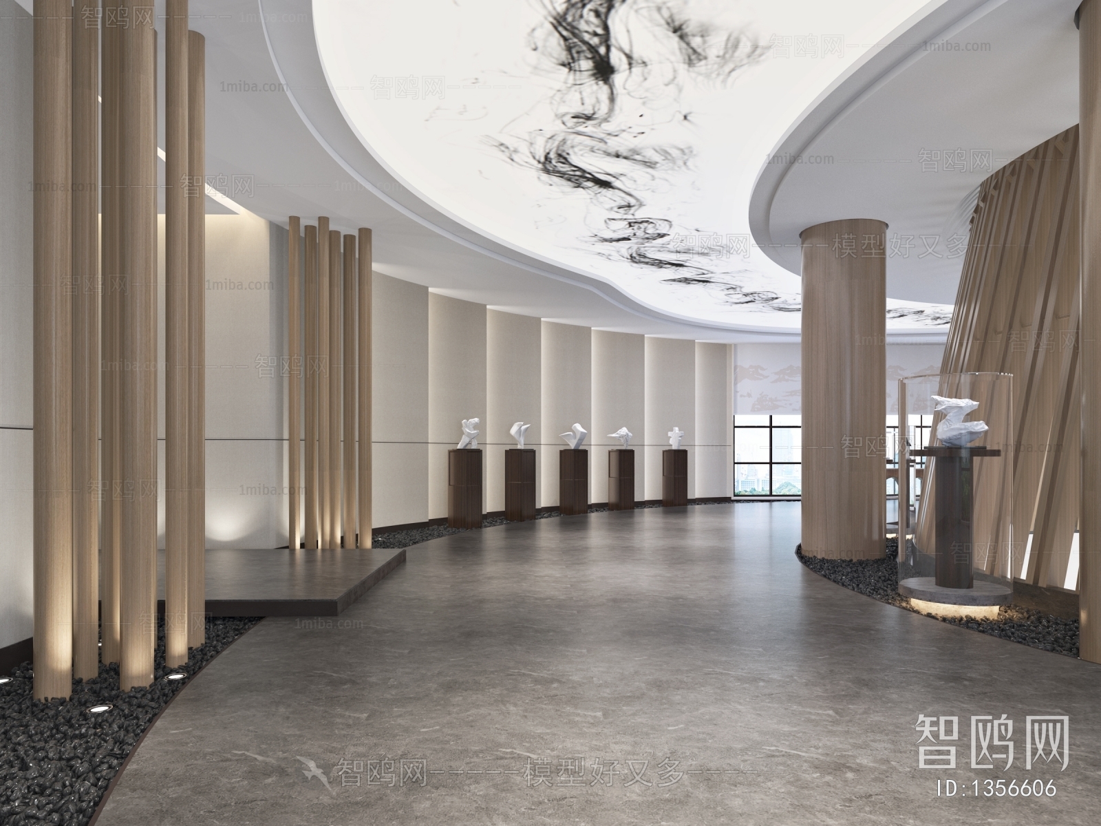 新中式艺术展厅 走廊
