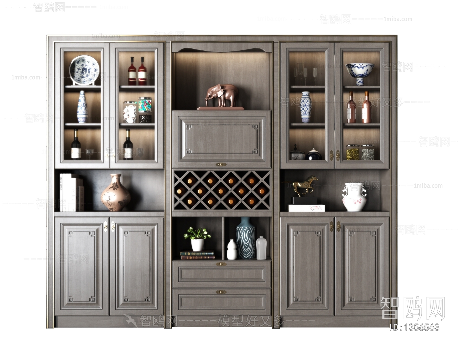 New Chinese Style Wine Cabinet