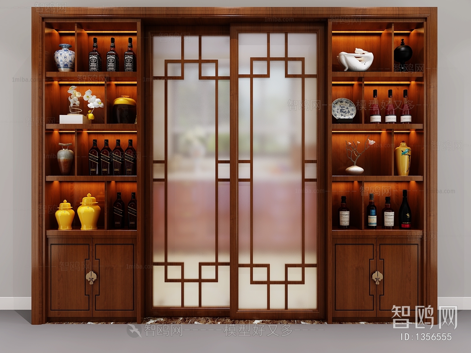 New Chinese Style Wine Cabinet