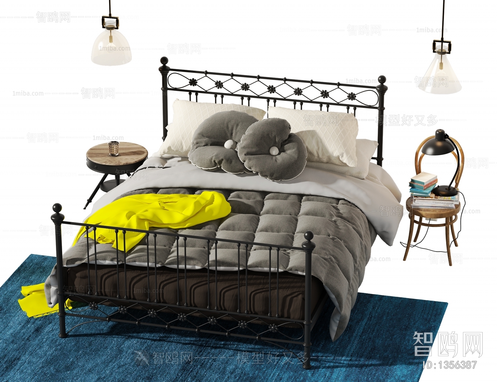 Industrial Style Double Bed