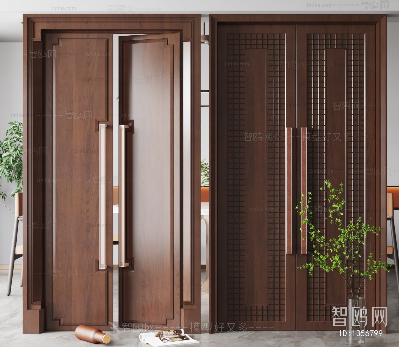 New Chinese Style Double Door