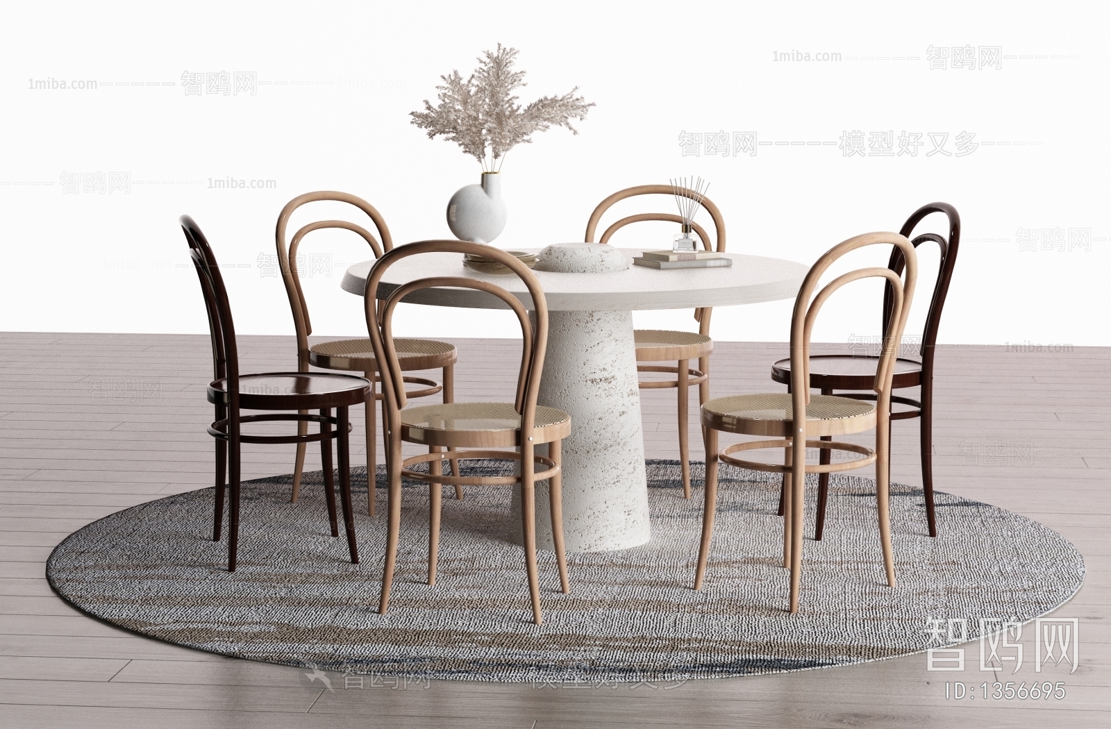 Wabi-sabi Style Dining Table And Chairs