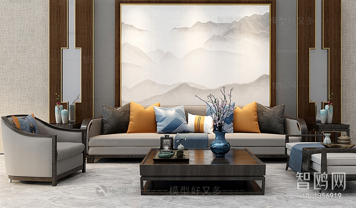 New Chinese Style Sofa Combination