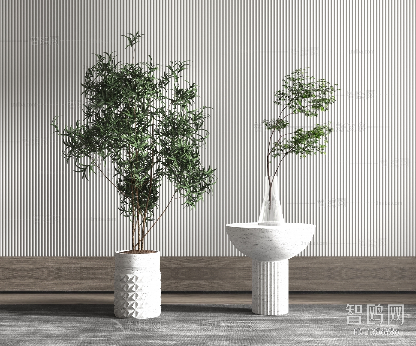 Modern Potted Green Plant