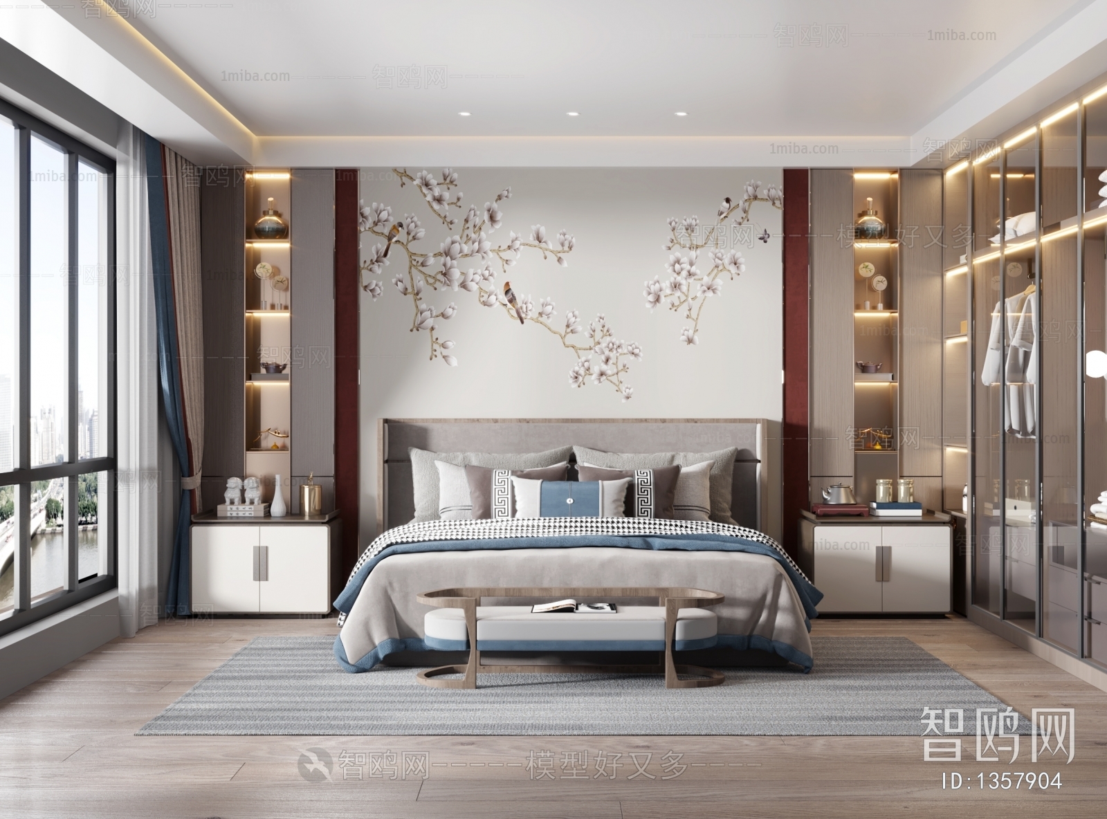 New Chinese Style Bedroom