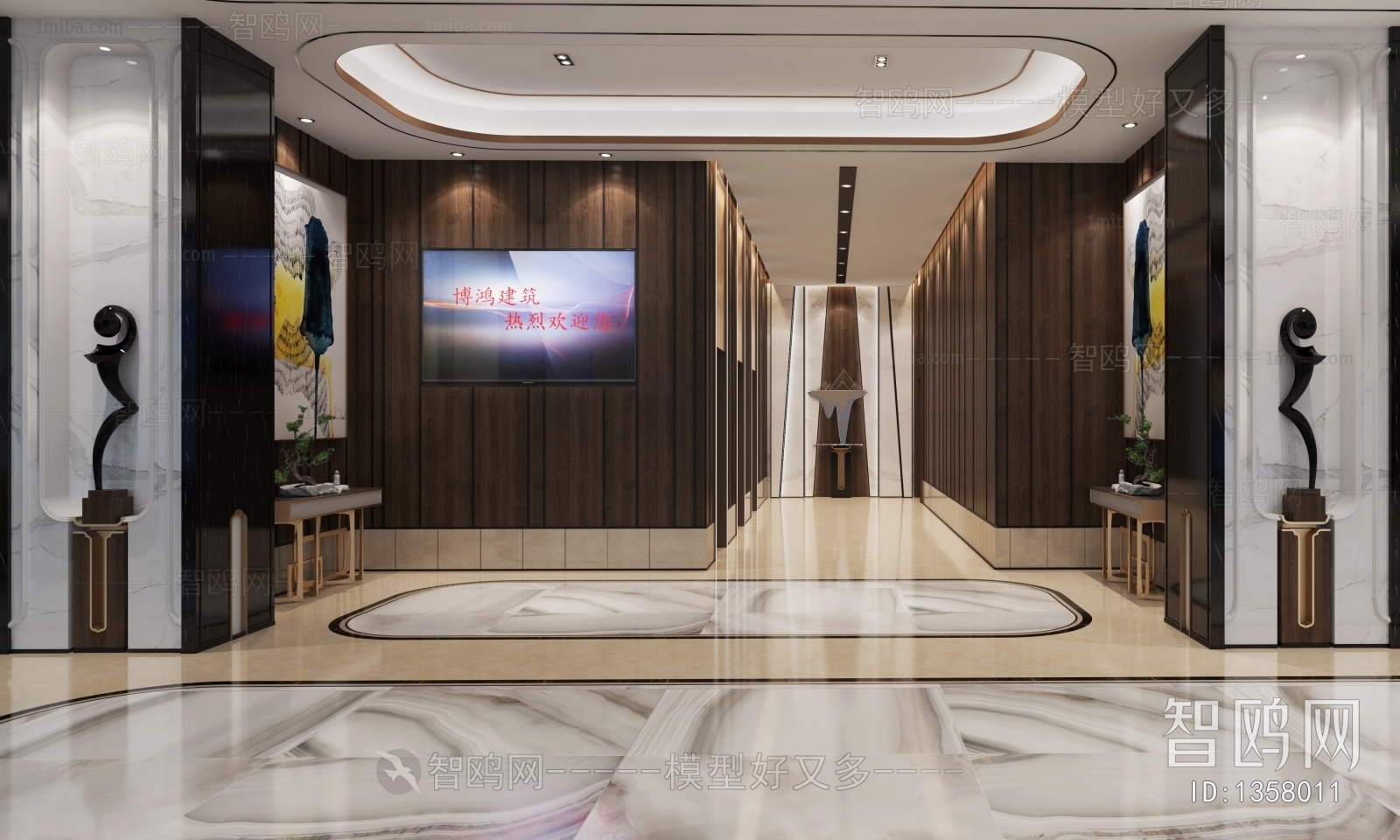 New Chinese Style Corridor Elevator Hall