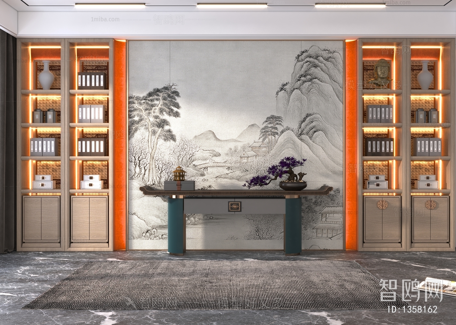 新中式端景台装饰柜