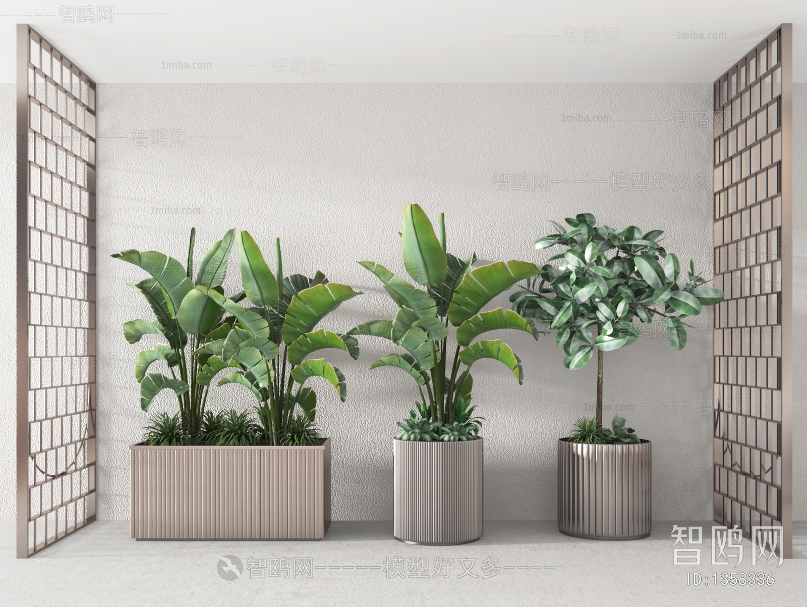 Modern Potted Green Plant