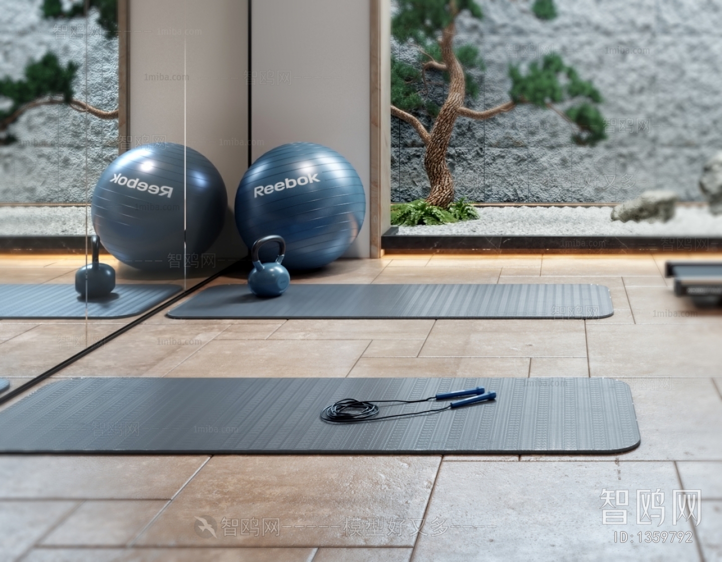 Modern Chinese Style Home Fitness Room