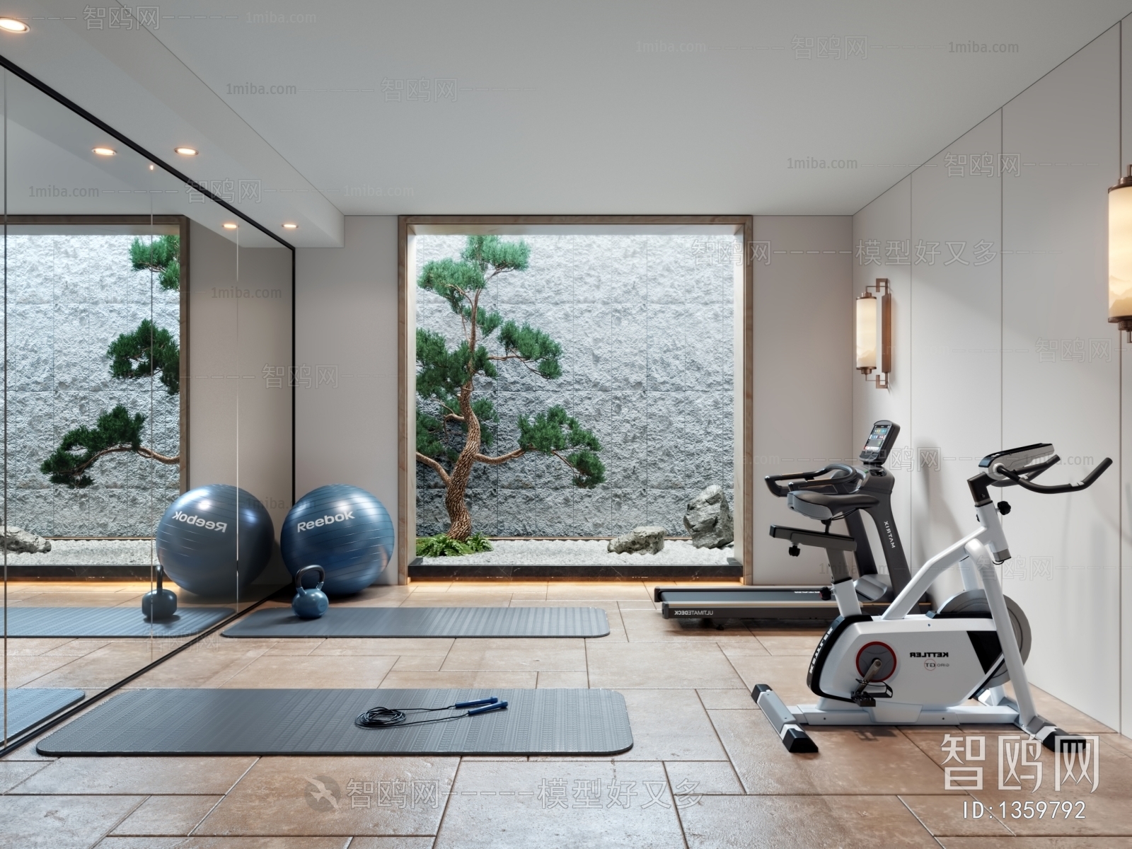Modern Chinese Style Home Fitness Room