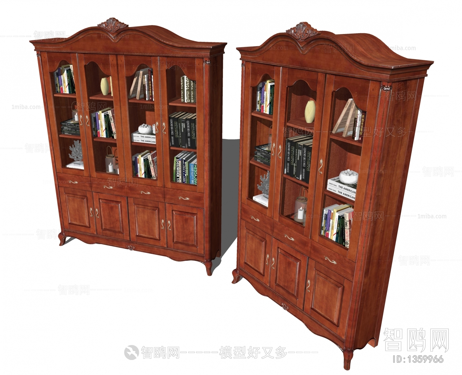 美式实木书柜
