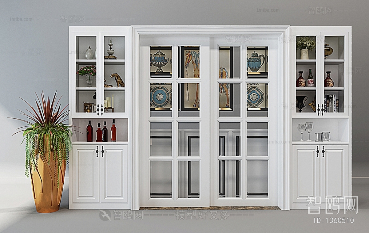 Simple European Style Wine Cabinet