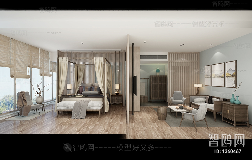 新中式酒店客房