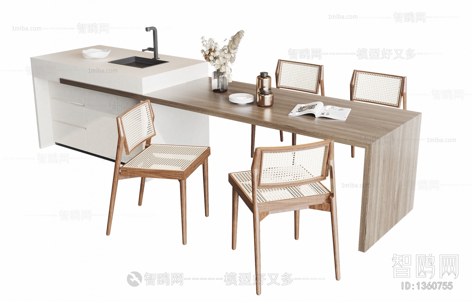 Wabi-sabi Style Dining Table And Chairs