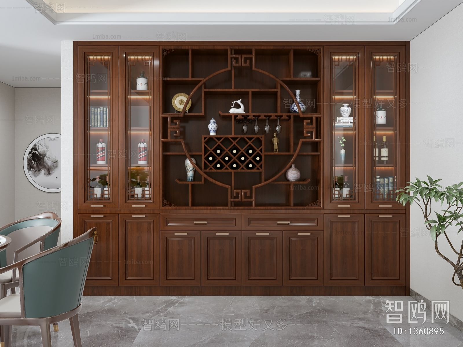 New Chinese Style Wine Cabinet