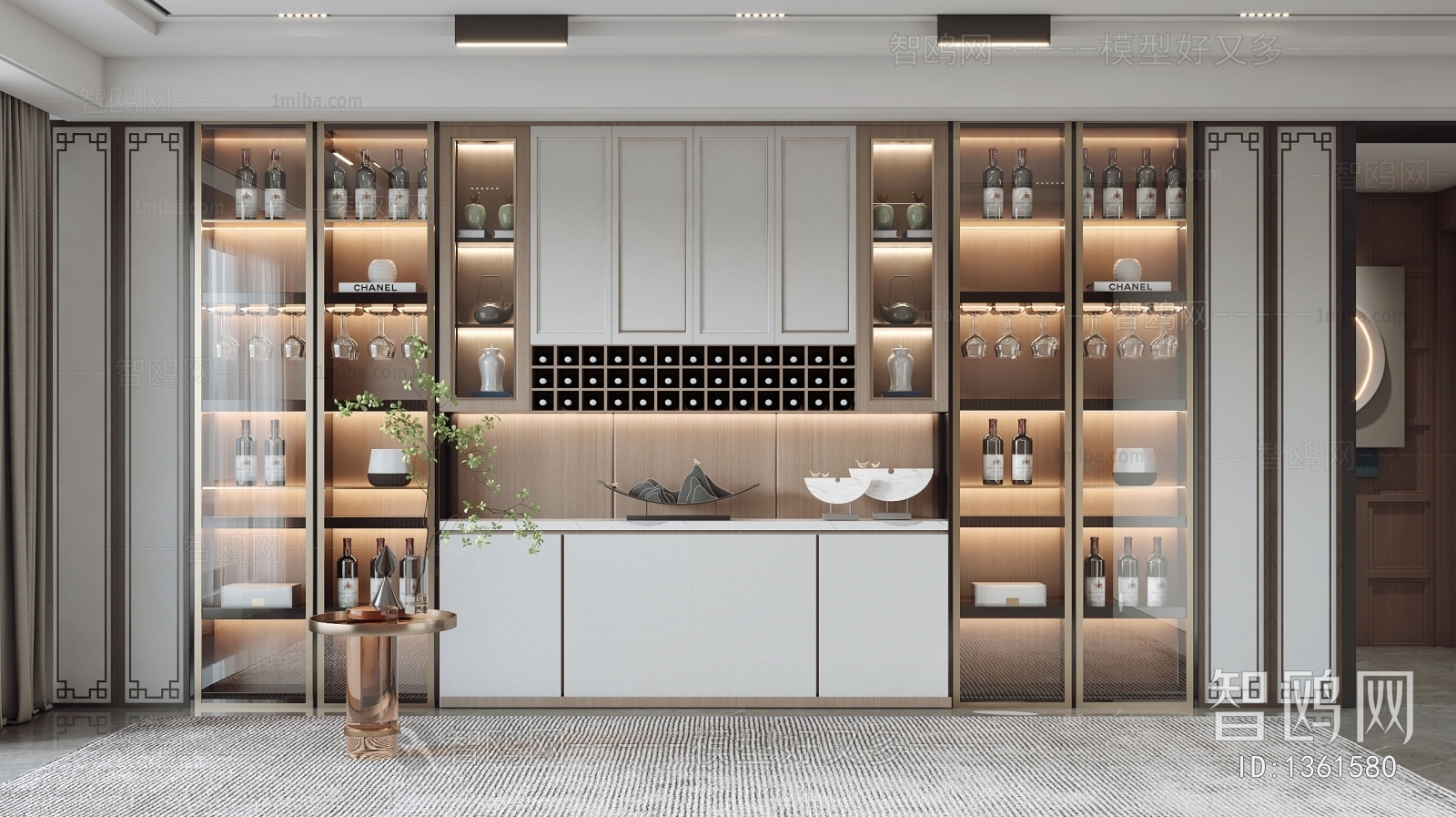 New Chinese Style Wine Cabinet