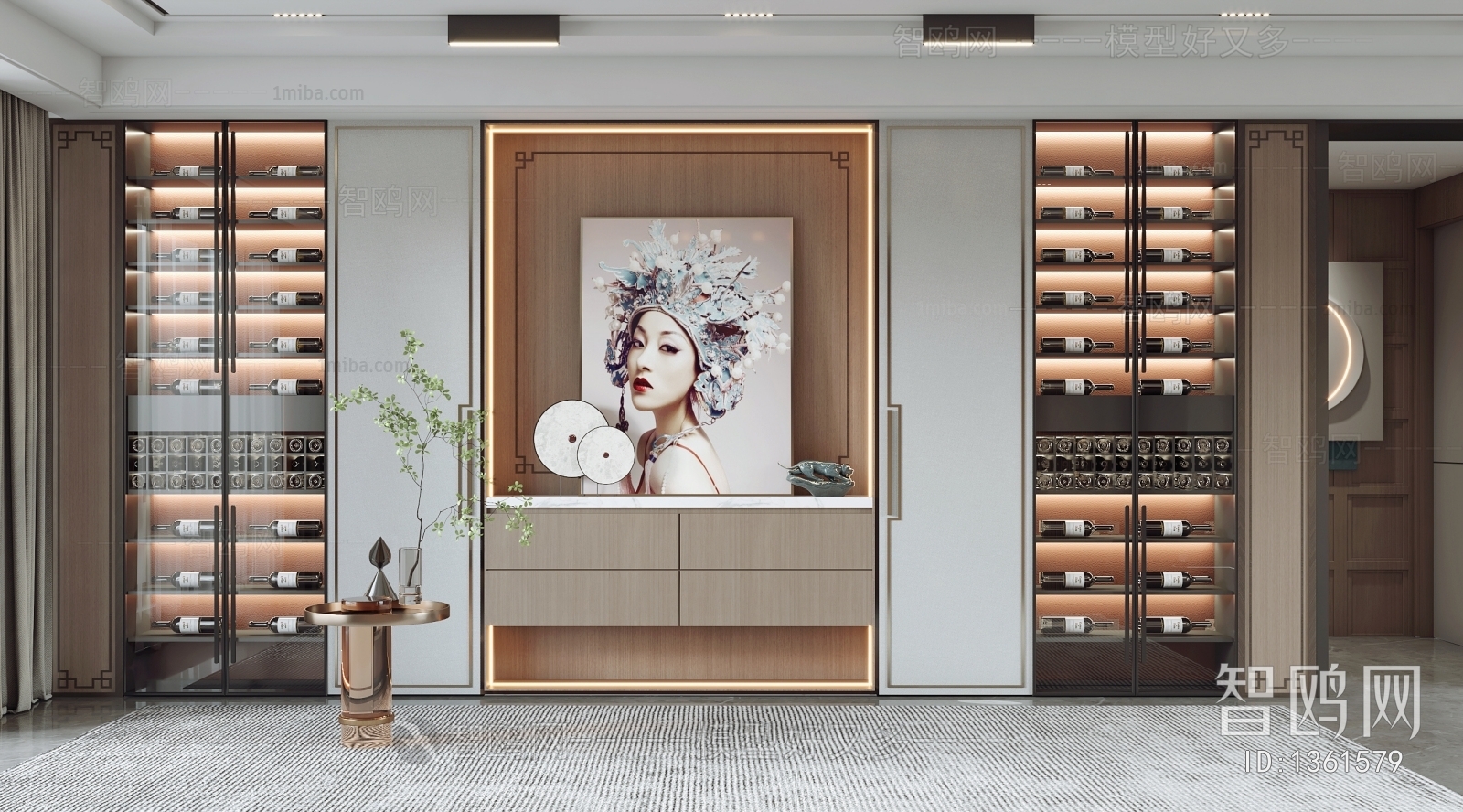 New Chinese Style Wine Cabinet