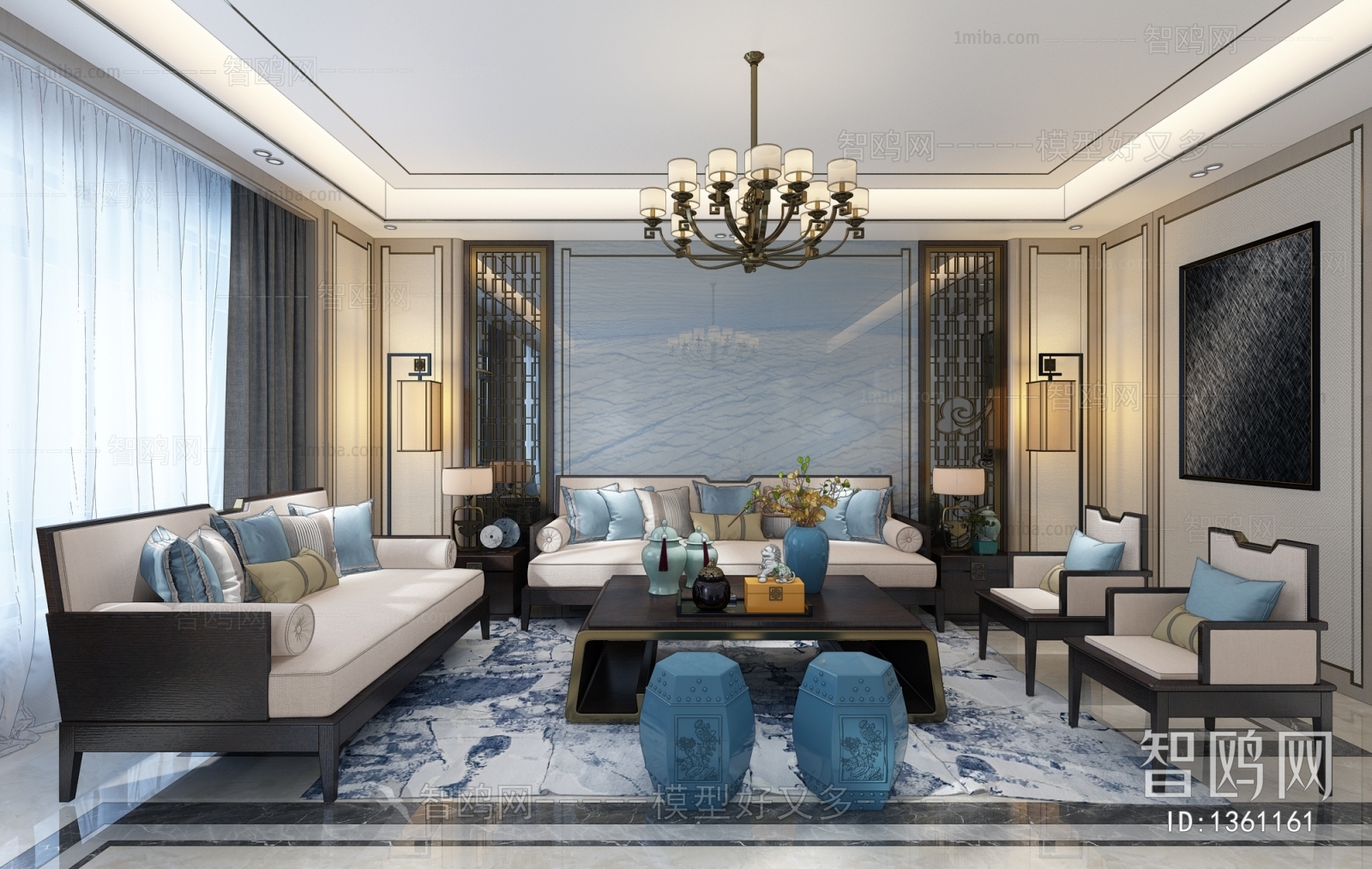 New Chinese Style A Living Room