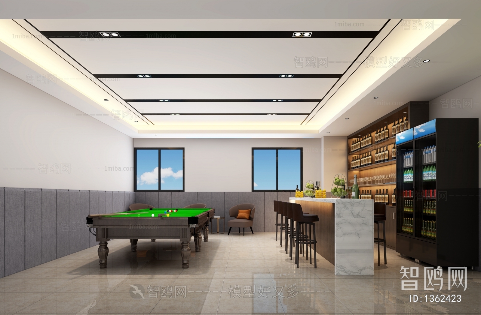 Modern Billiards Room