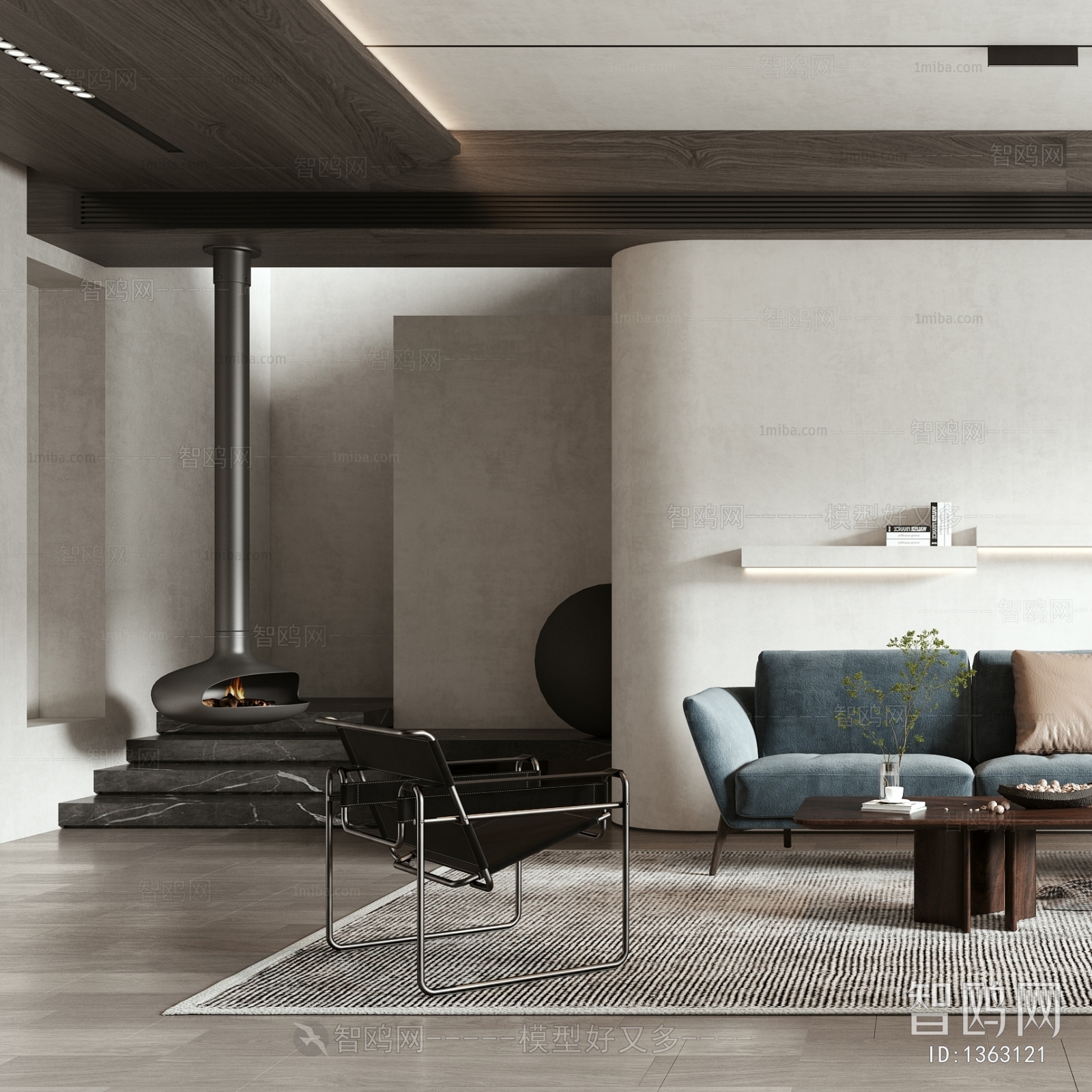 Modern Wabi-sabi Style A Living Room