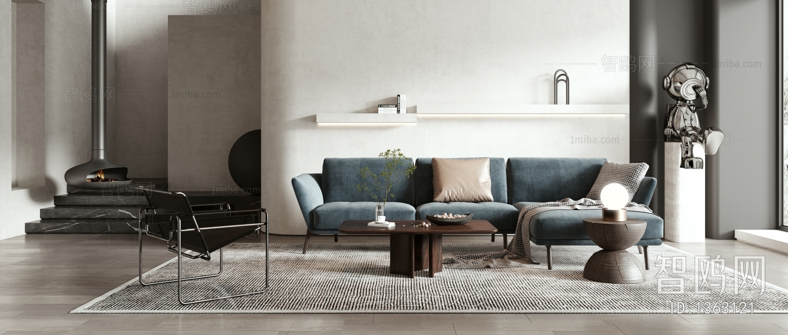 Modern Wabi-sabi Style A Living Room