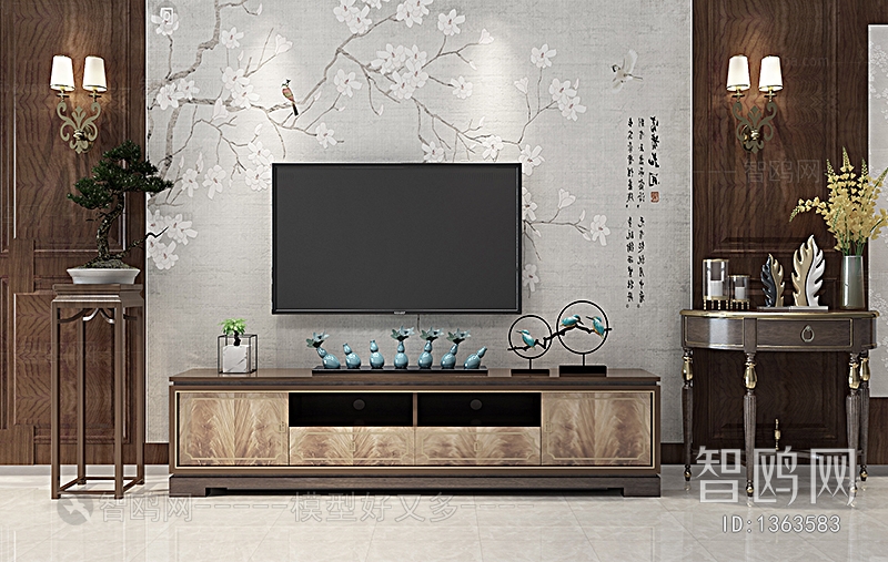 New Chinese Style TV Cabinet