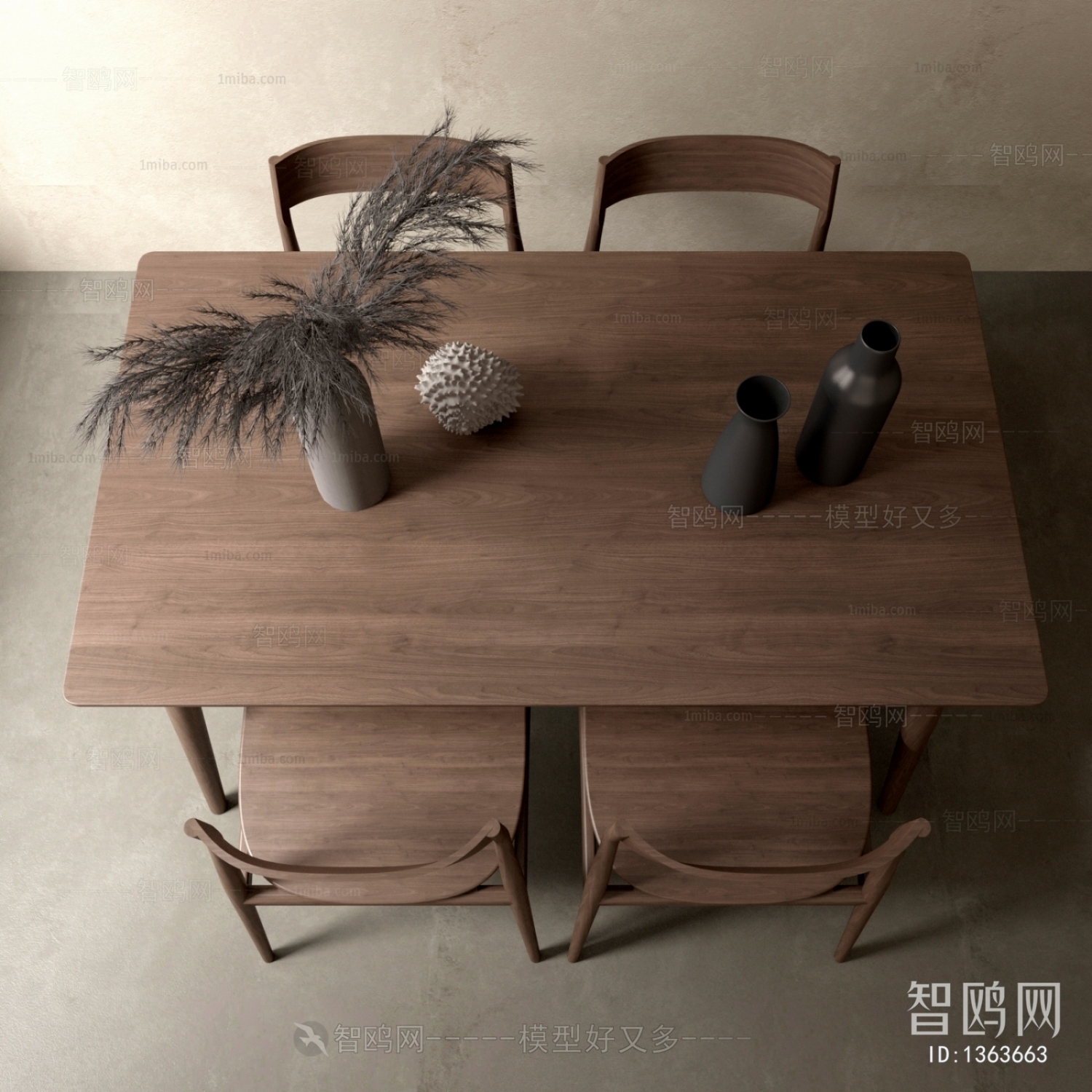 Wabi-sabi Style Dining Table And Chairs