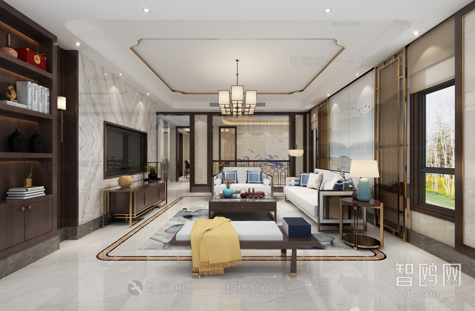 New Chinese Style A Living Room