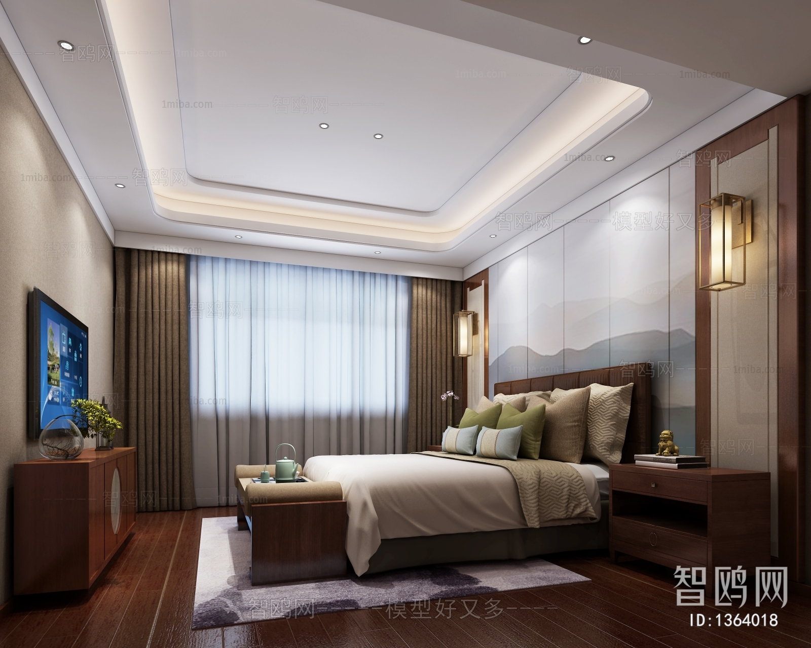 New Chinese Style Bedroom