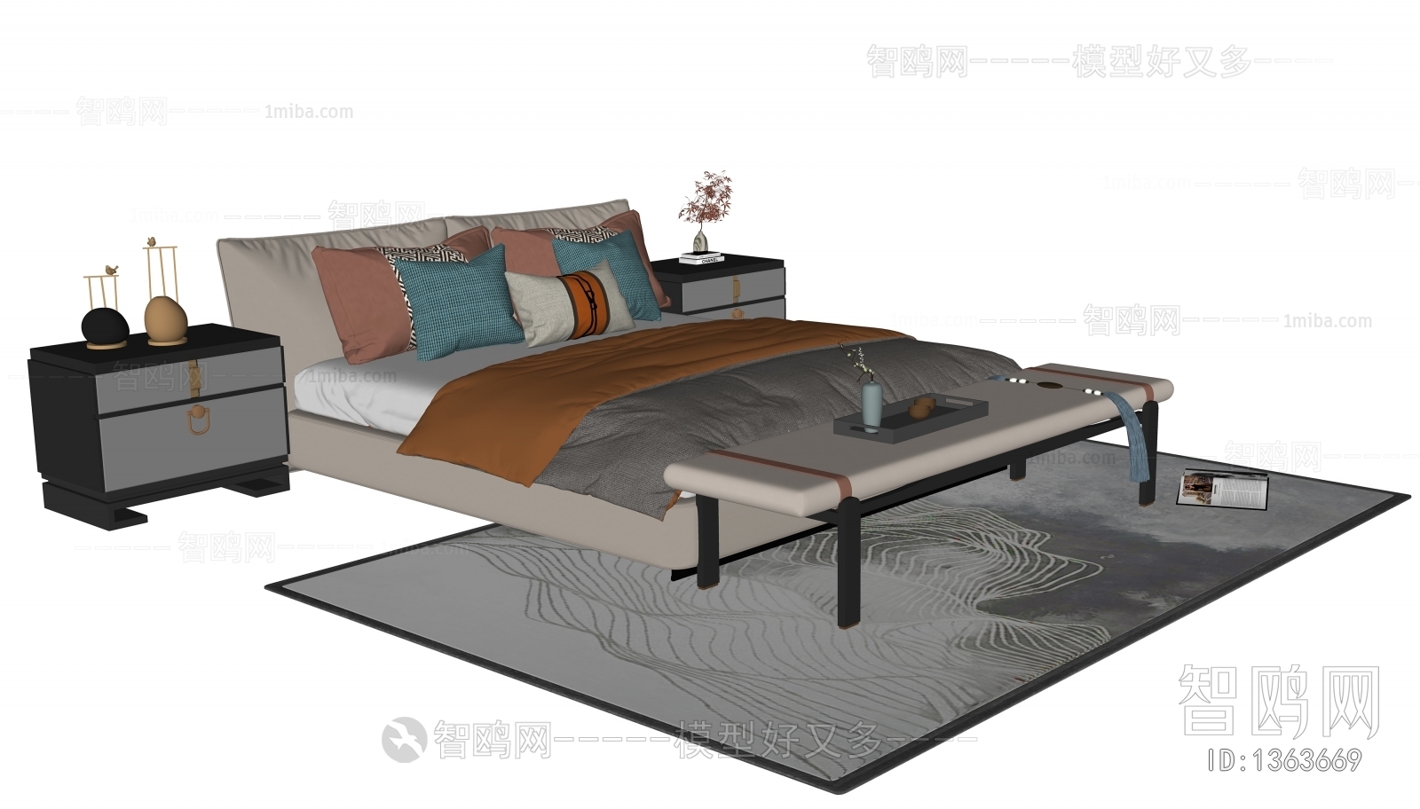 New Chinese Style Double Bed