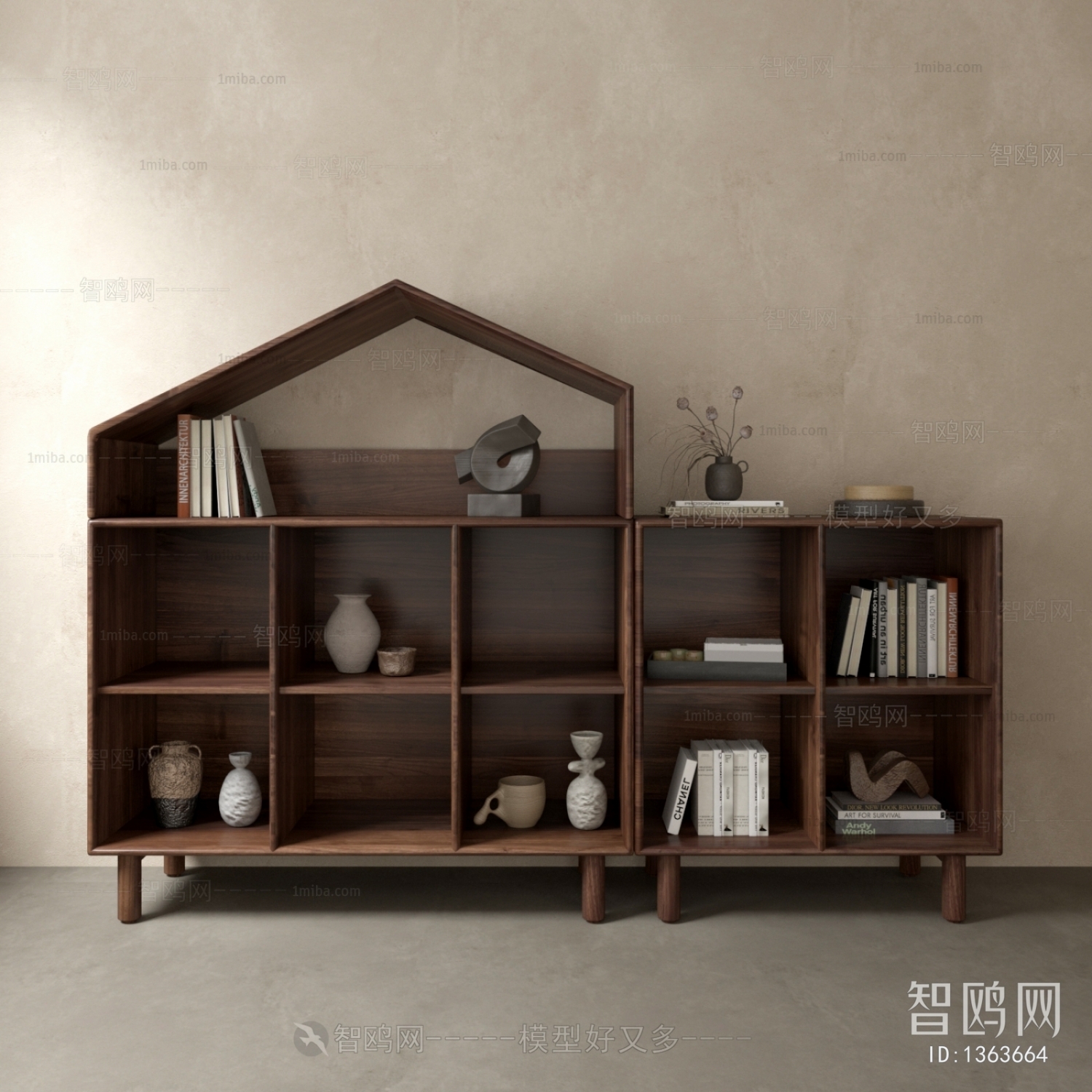 Wabi-sabi Style Bookcase