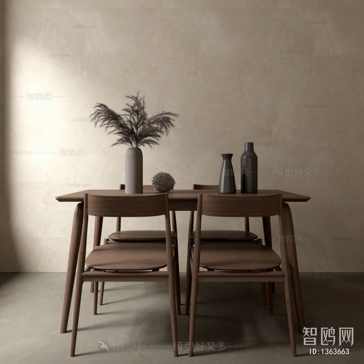 Wabi-sabi Style Dining Table And Chairs