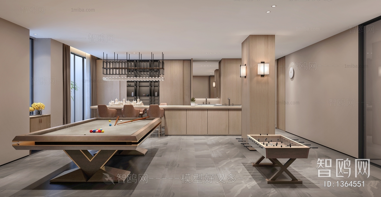 Modern Billiards Room