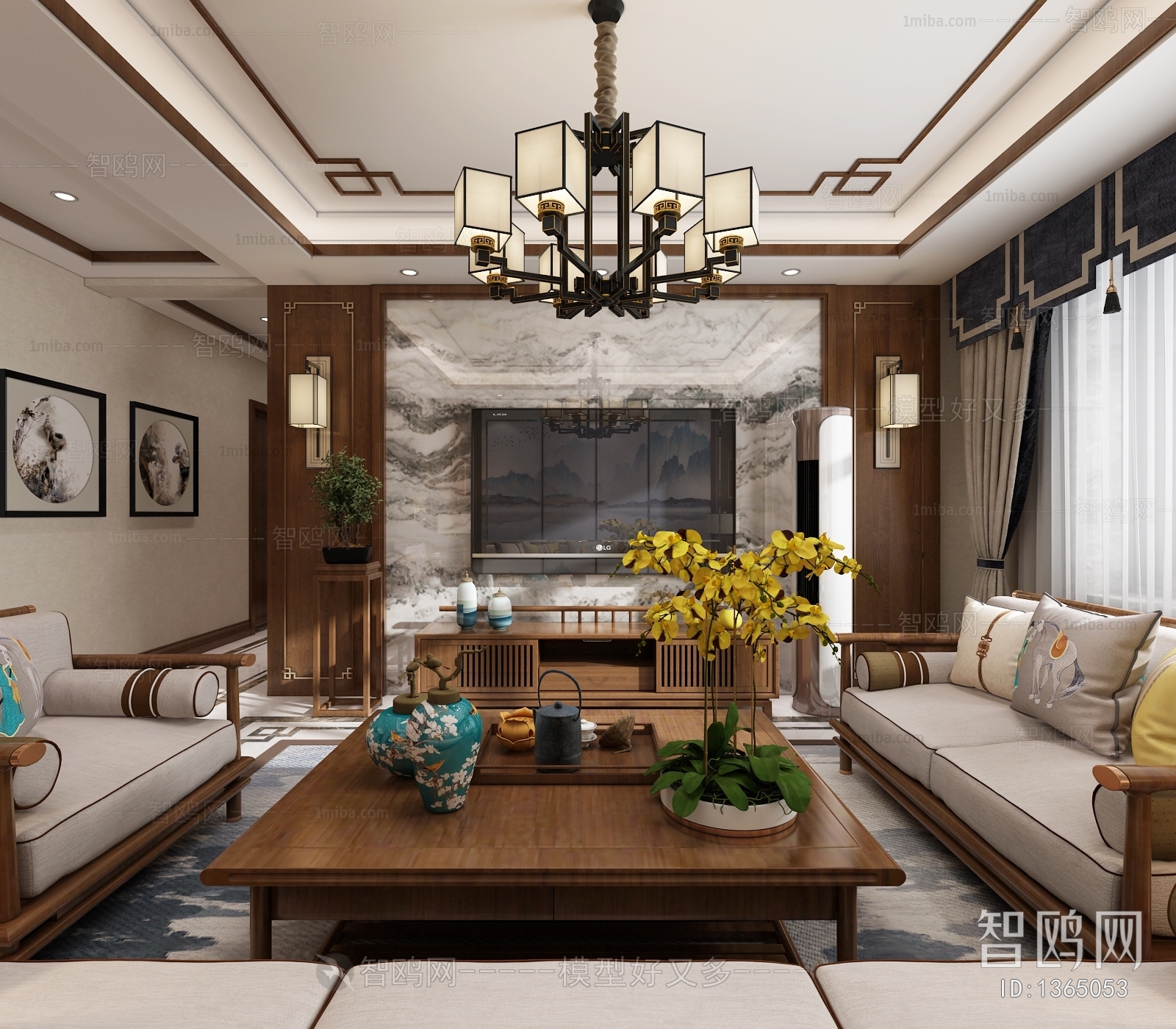 New Chinese Style A Living Room