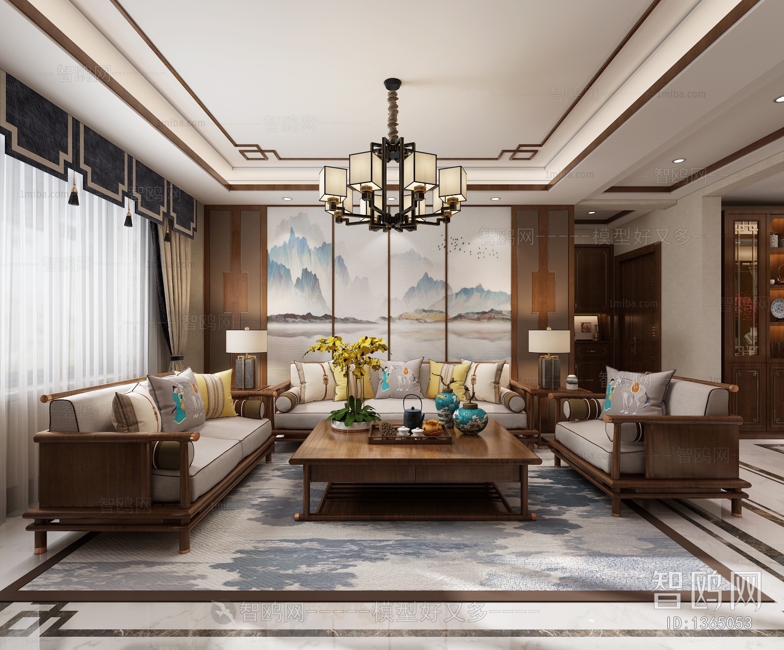 New Chinese Style A Living Room