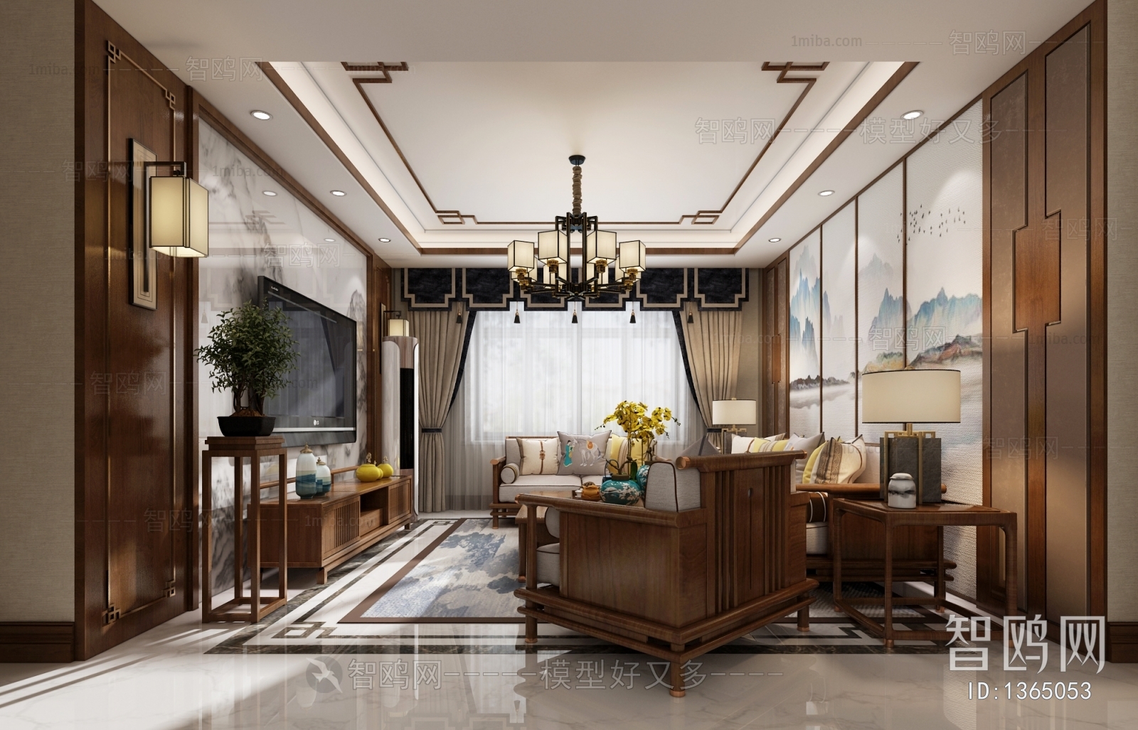 New Chinese Style A Living Room