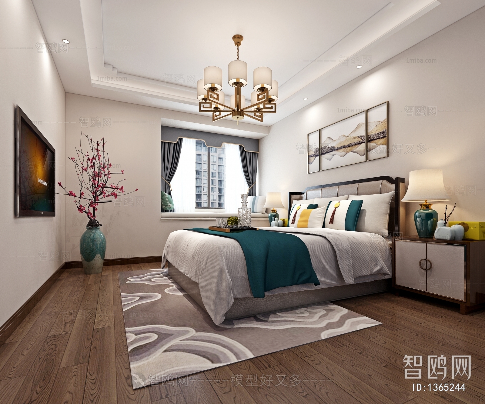 New Chinese Style Bedroom