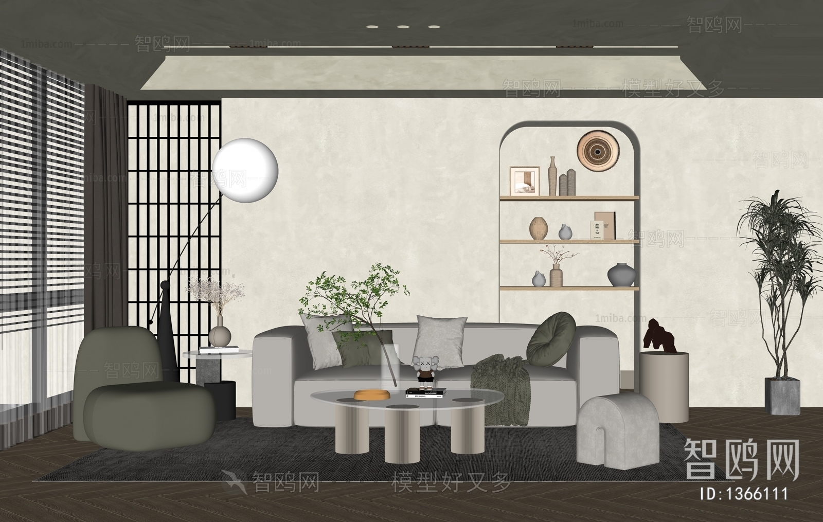 Modern Wabi-sabi Style A Living Room