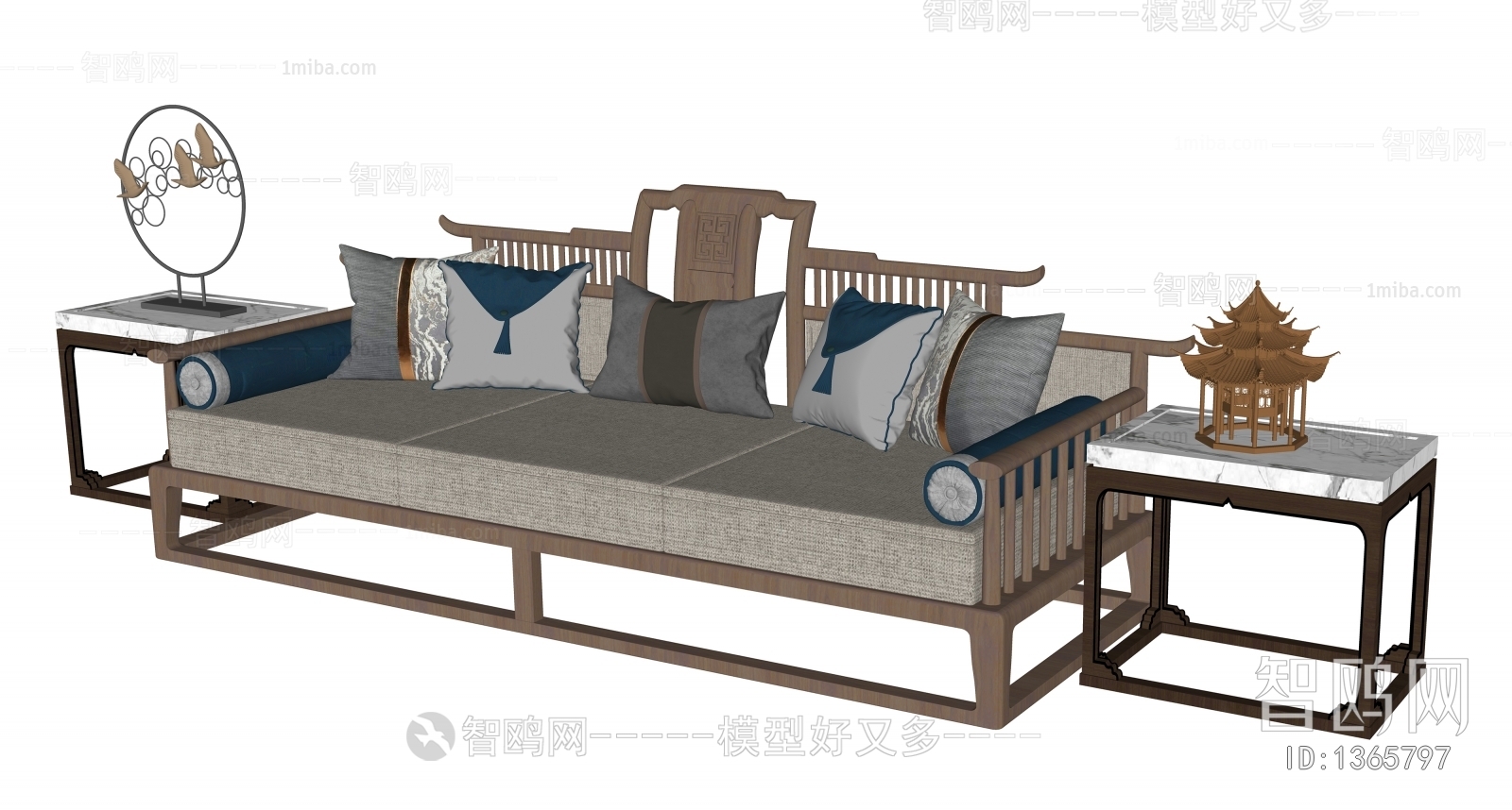 New Chinese Style Multi Person Sofa