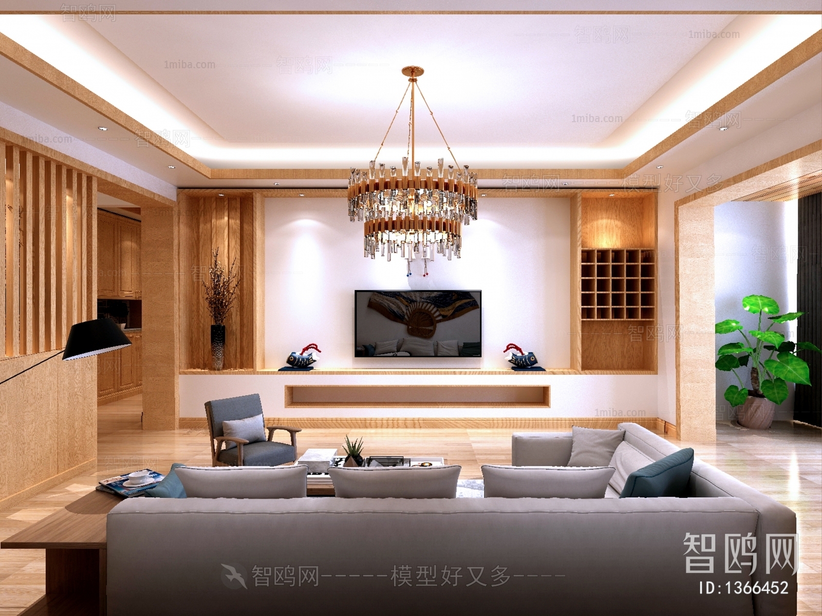 New Chinese Style A Living Room