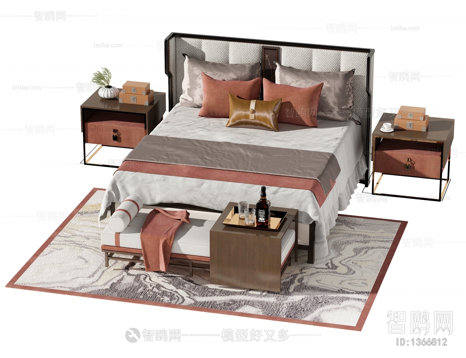 New Chinese Style Double Bed