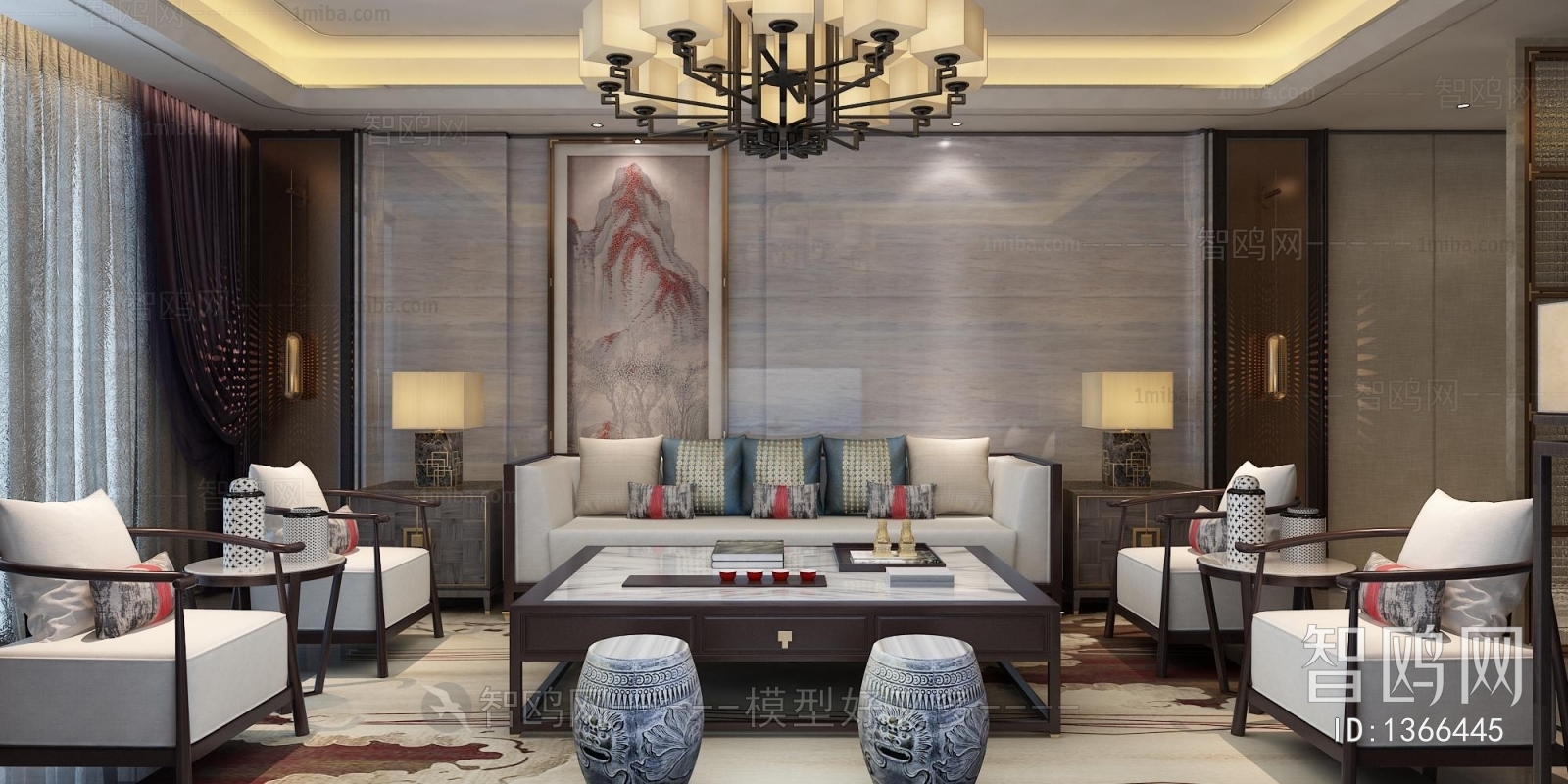 New Chinese Style A Living Room