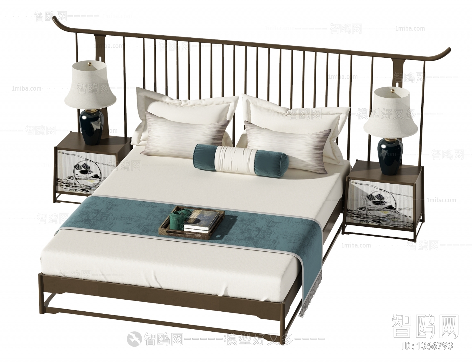 New Chinese Style Double Bed