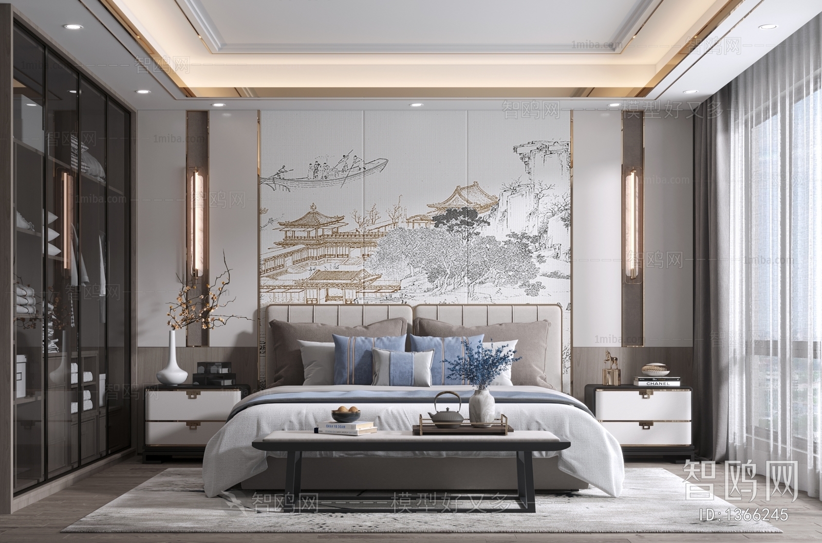 New Chinese Style Bedroom