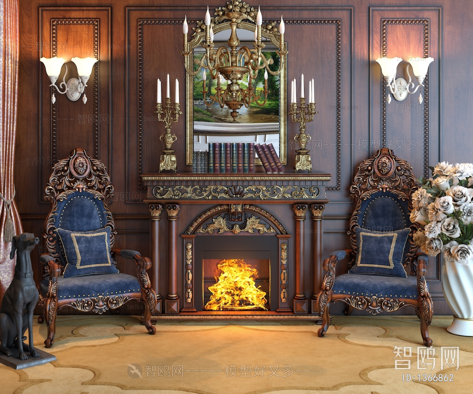 New Classical Style Fireplace